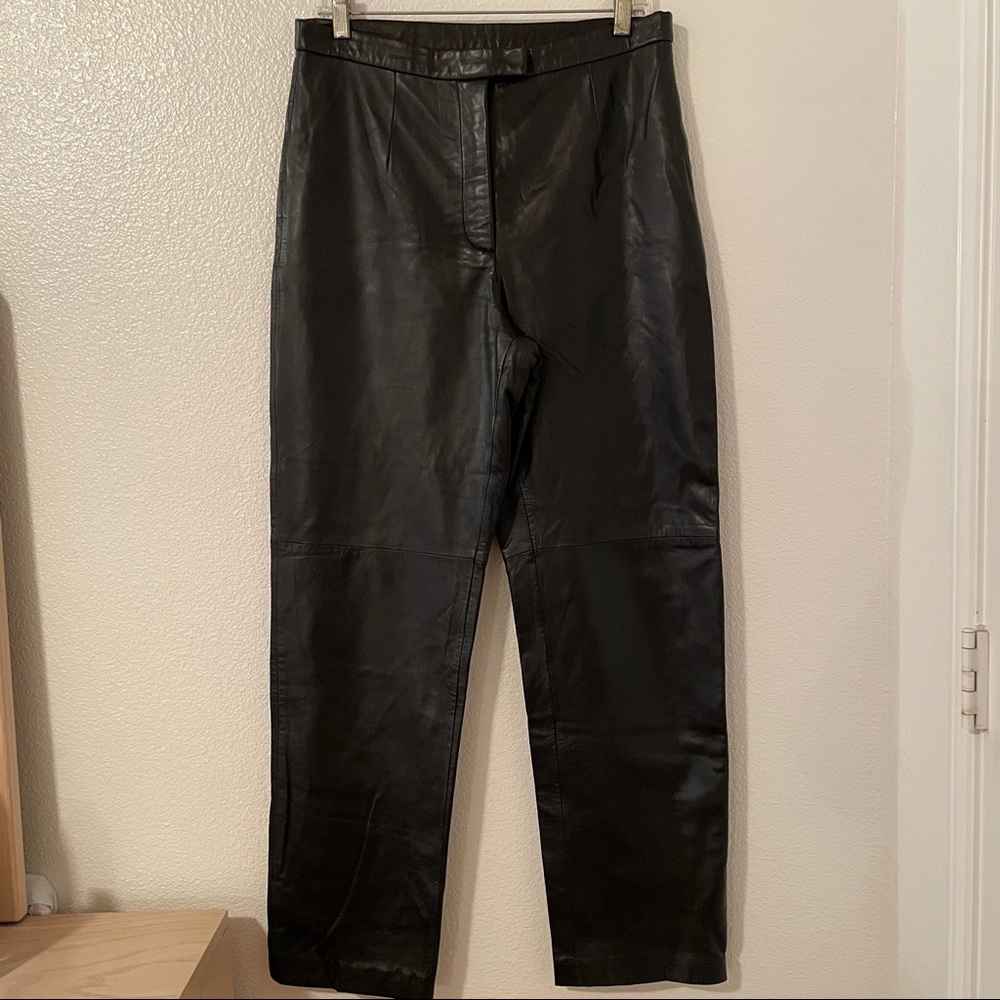 Vintage High Rise Leather Pants 12